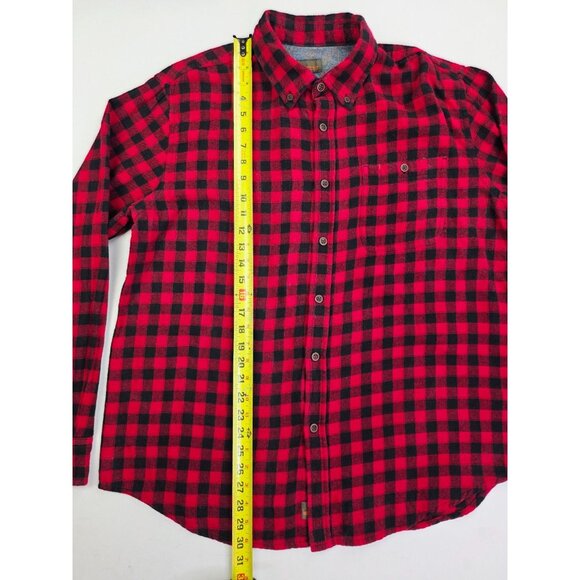 Northwest Territory Size Large Mens Red Black Flannel Button Down Logo Tag Shirt - Picture 9 of 10